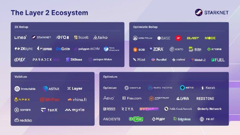 The Ethereum L2 ecosystem โ dozens of rollups all settling back to Ethereum for security