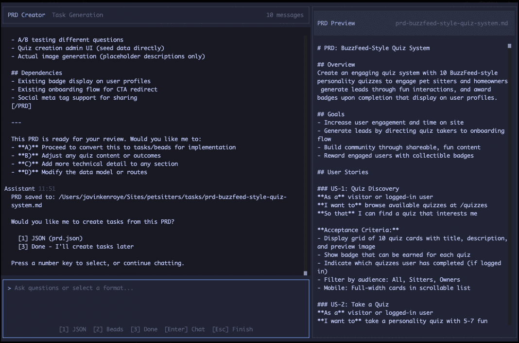 PRD Creator Preview